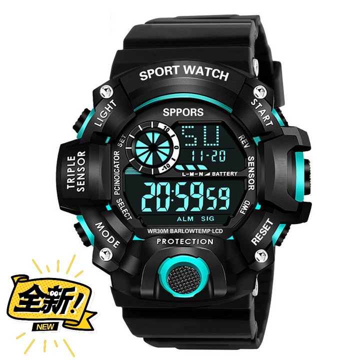 新款电子表男高中学生运动青少年男士防水夜光...