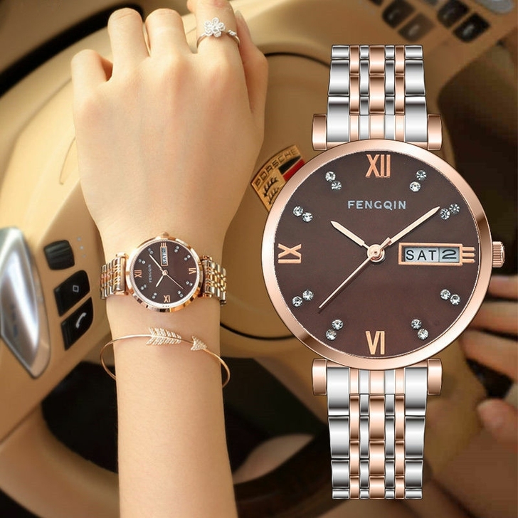 【全新捡漏】新款正品全自动机芯手表女双日历...