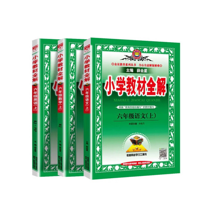 小学教材全解六年级上册语文数学英语部编人教...