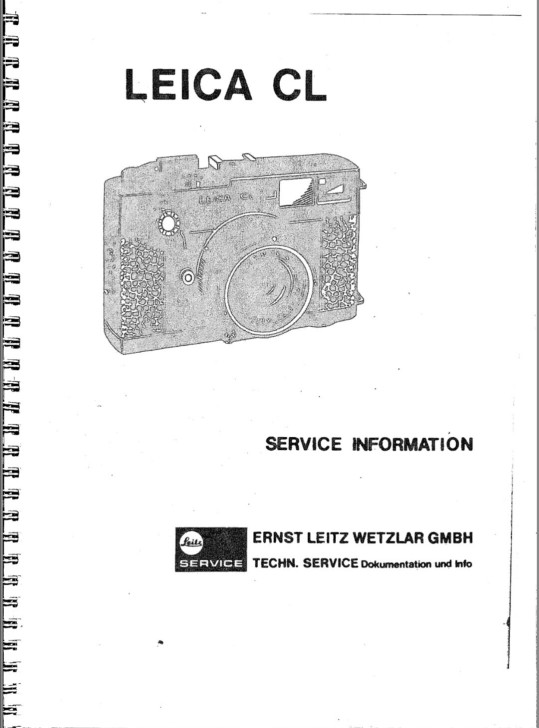 徕卡cl 相机维修手册 pdf文本 技术交...