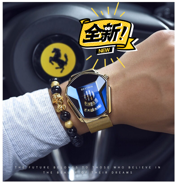 新款男士手表，不是全自动机械表，是石英表，...