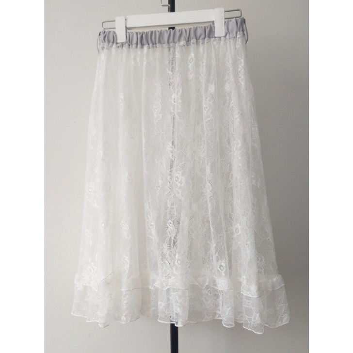 透视外搭透明薄网纱蕾丝半身裙单层纱裙外穿罩裙