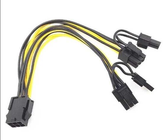 纯铜6Pin转双8pin电脑显卡电源线6P...