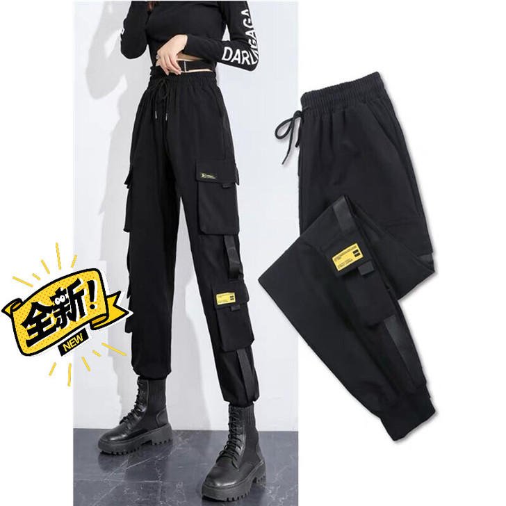 裤子女2021新款潮春夏宽松百搭潮流显瘦束...