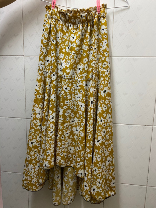 小清新黄色碎花裙