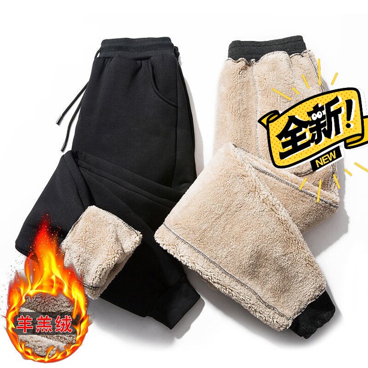 【清仓倒闭】羊羔绒运动裤男加绒加厚休闲束脚...