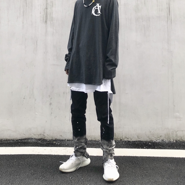 A chock 高街FOG泼墨油漆弹力网红...