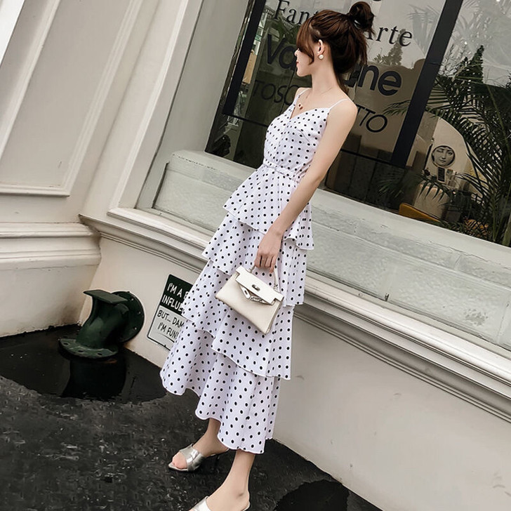 性感长款连衣裙仙女吊带潮2021夏季新款百...