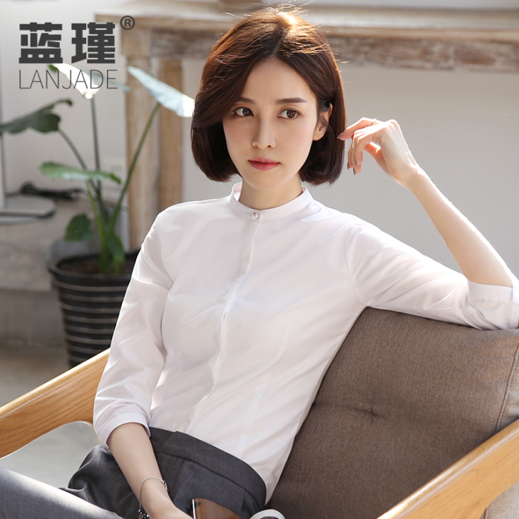 出38码全新白色衬衫女小个子中袖春夏装20...