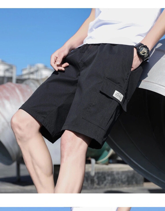 工装短裤男外穿夏季薄款运动宽松百搭潮流男士...