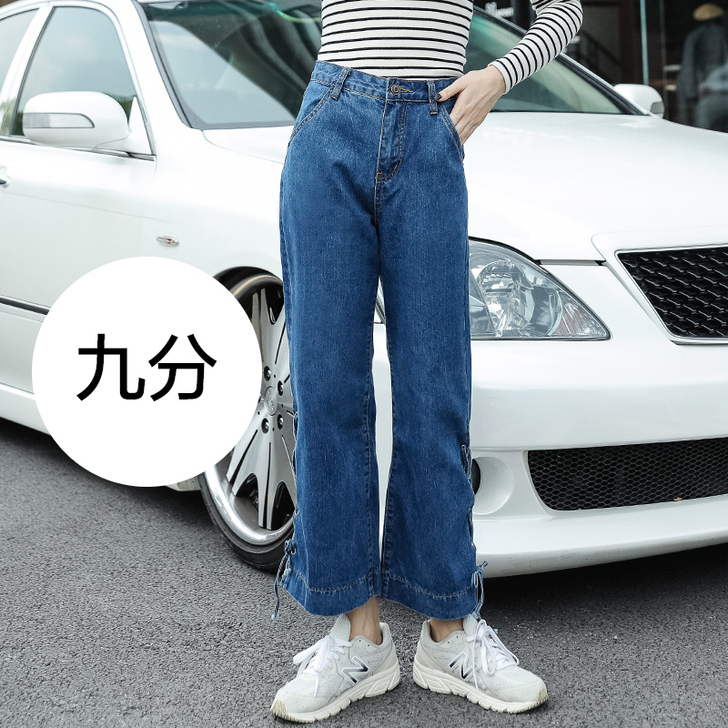 阔腿牛仔裤女2020年新款夏季宽松显瘦直筒...