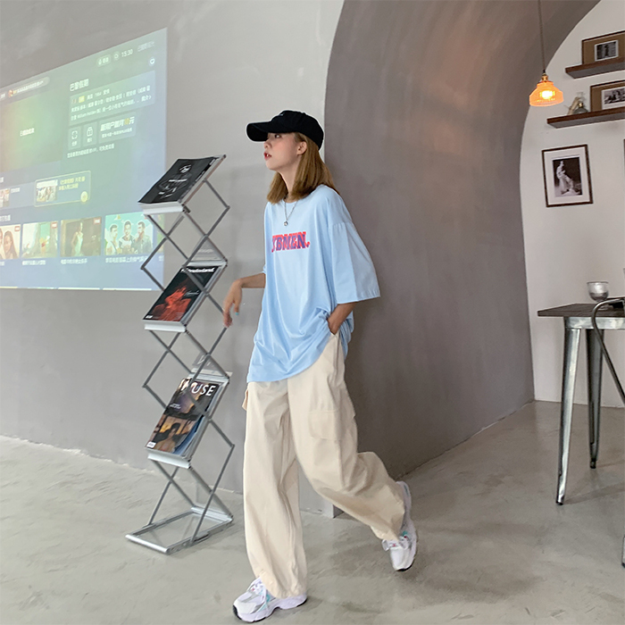 工装裤女宽松bf2020新款高腰韩版学生百...