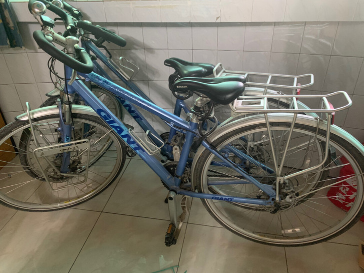 捷安特帝柏3500情侣旅行自行车，9成新。