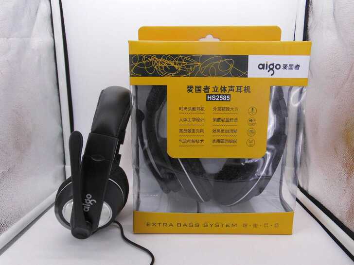 爱国者HS2585黑色环绕立体声头戴式游戏...
