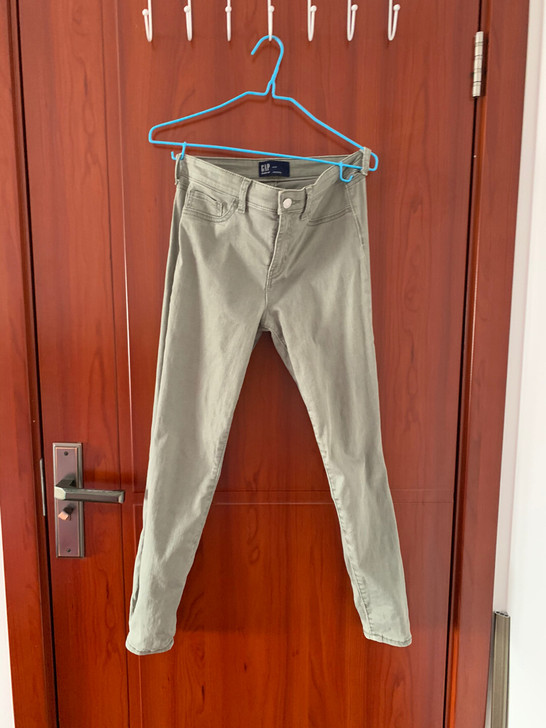 Gap复古绿全棉裤子27