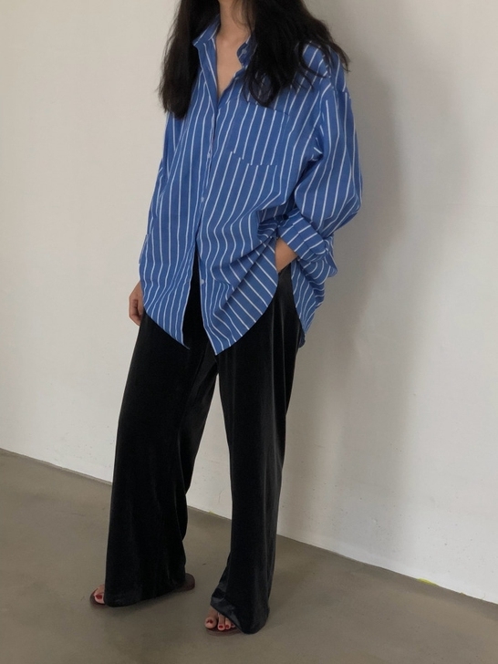 金丝绒阔腿裤女 复古高腰垂感拖地裤休闲裤