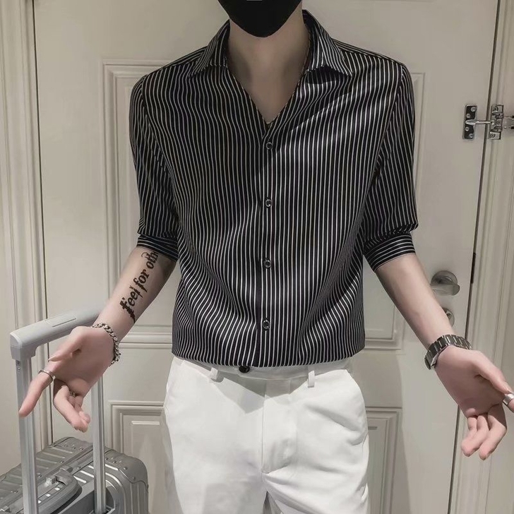 特价短袖衬衫男士夏季薄款潮流休闲时尚五分半...
