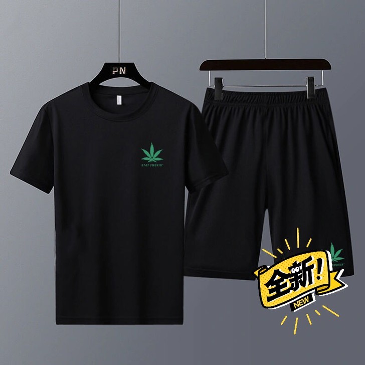 夏季短袖运动套装男士休闲工装潮牌潮流韩版男...