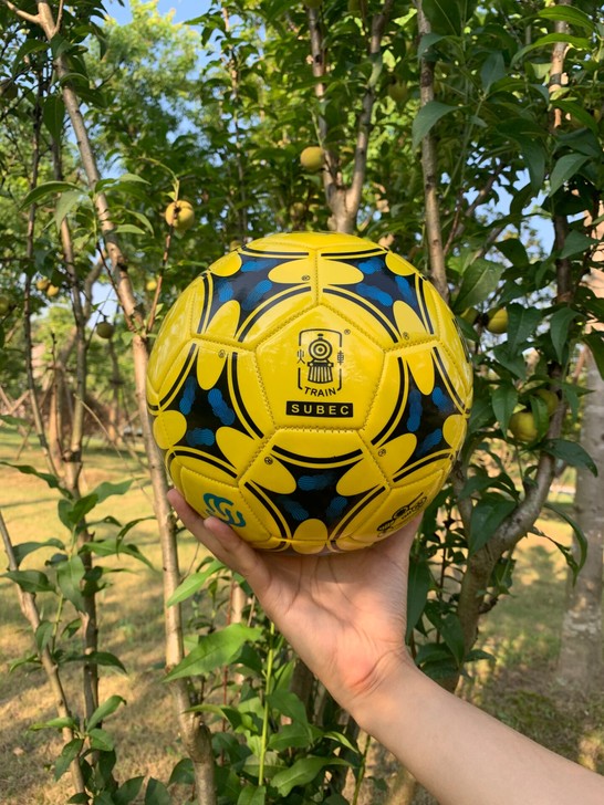 火车头五号贴皮pu足球，标准比赛训练用球，...