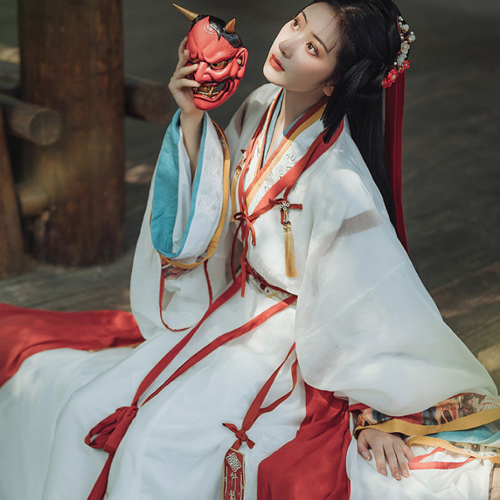 【现货】汉风吟妙上晋制襦裙交窬裙印花刺绣情...