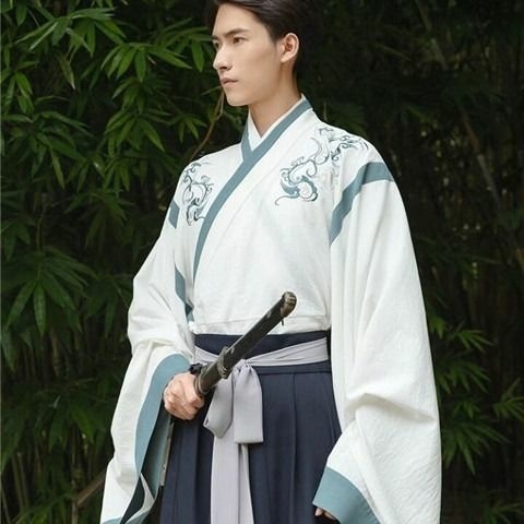 汉服男学生古装日常班服精美刺秀改良齐腰襦裙...