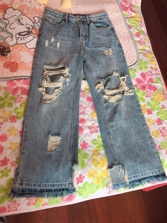 破洞牛仔裤105斤之内穿