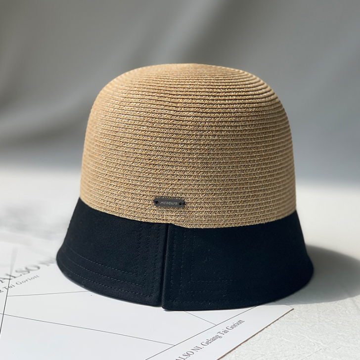 网红夏帽子女日系水桶帽钟型复古盆帽渔夫帽草...