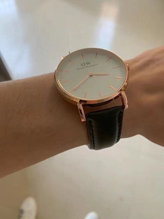 dw手表 男士黑色皮表带 40cm大表盘 ...