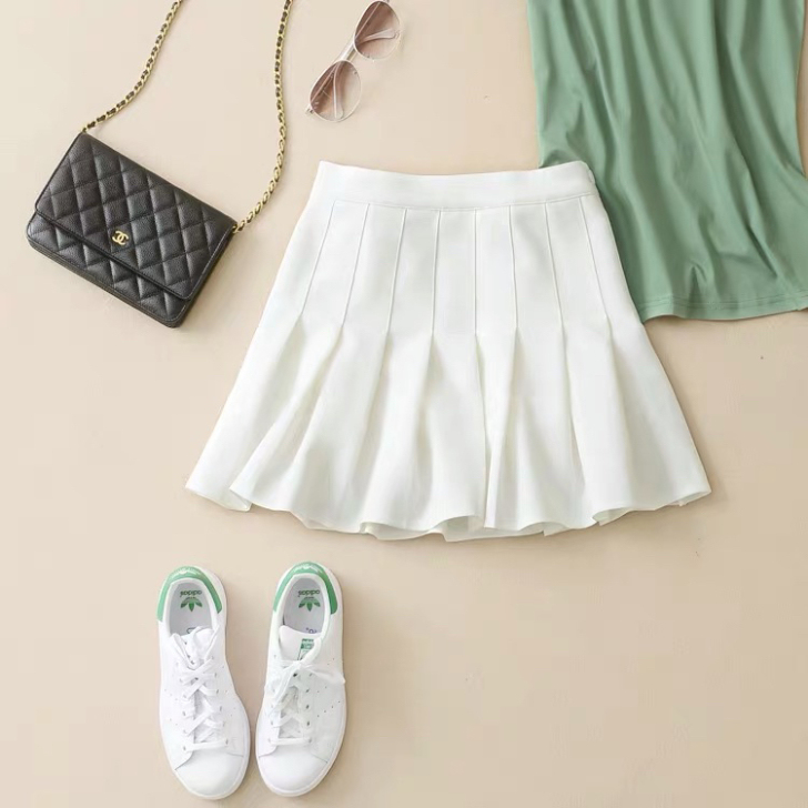 白色白搭百褶裙