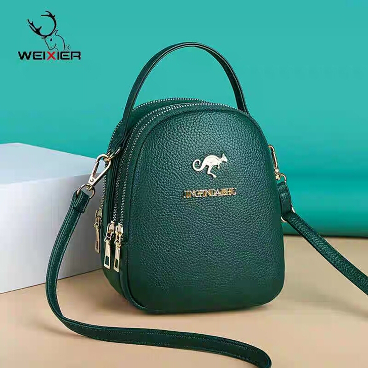 出口订单取消亏本袋鼠真皮质感包包新款女简约...