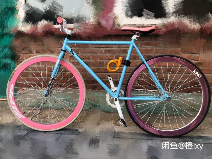 场地自行车 死飞 彩色拼接 中性