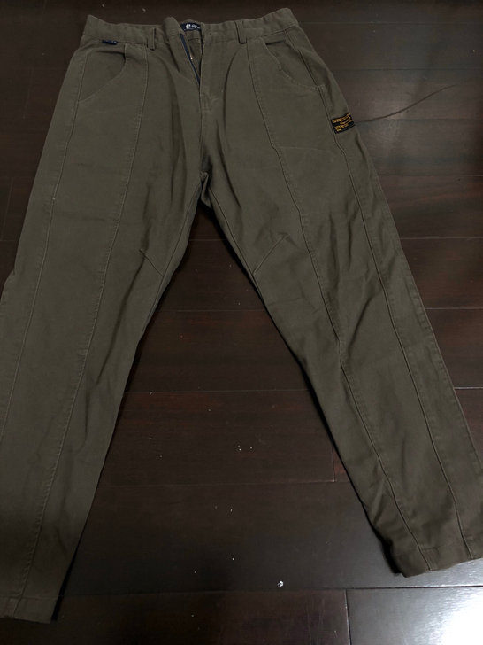 原创复古立体咖色修身工装裤子