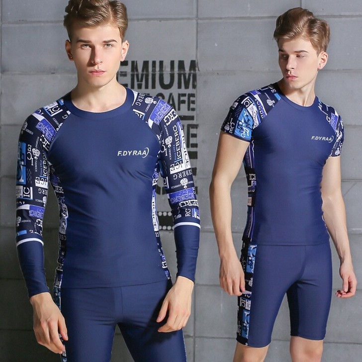 佑游 男士泳衣套装成人分体休闲游泳潜水服温...