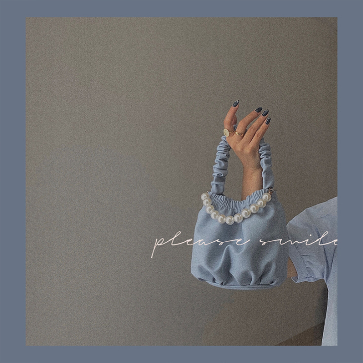 小众设计珍珠褶皱软皮小包女韩版时尚百搭手提...