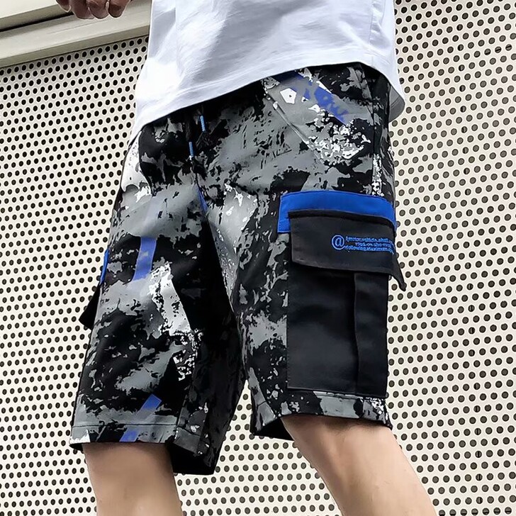 港风男士短裤夏季韩版潮流学生运动工装宽松薄...