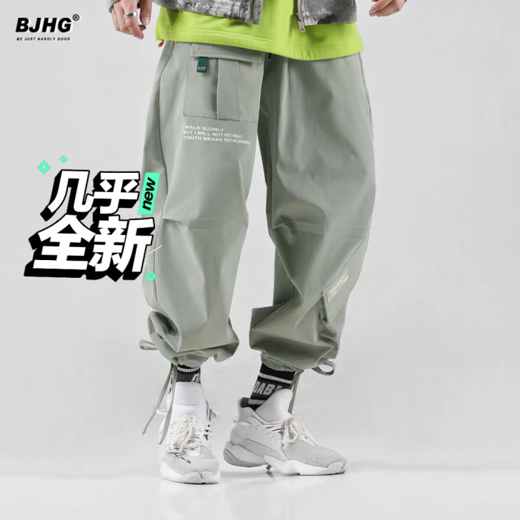 bjhg 机能工装束脚裤男国潮宽松嘻哈休闲...