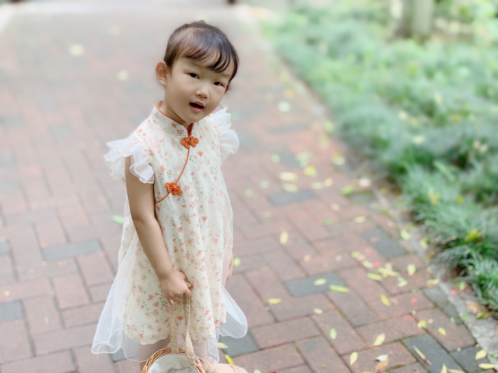 笛牧女童连衣裙2021夏季新款洋气碎花中国...