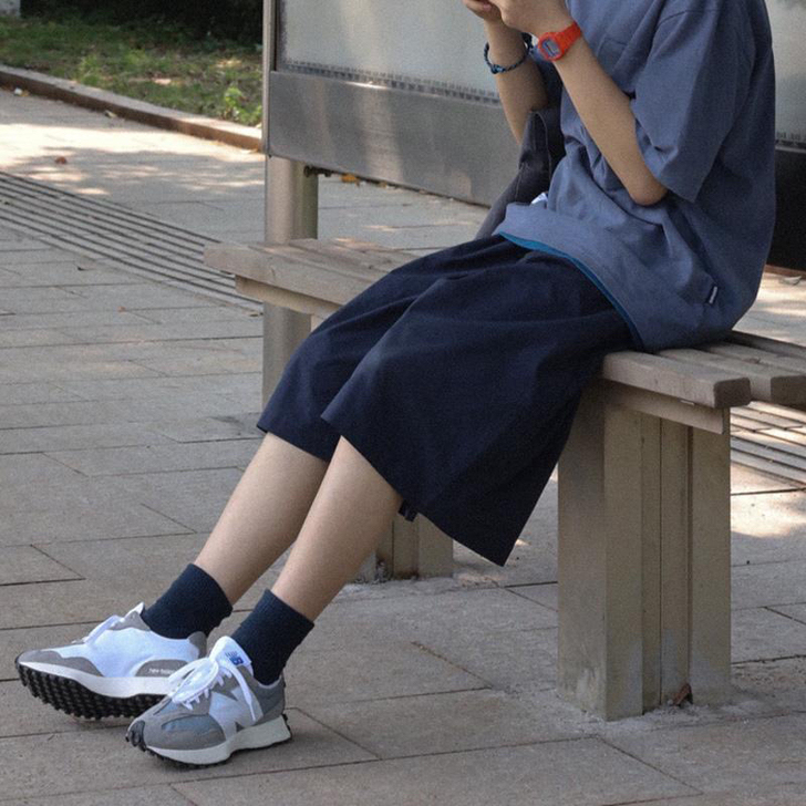港风ins夏季日系短裤男五分短裤阔腿裤宽松...