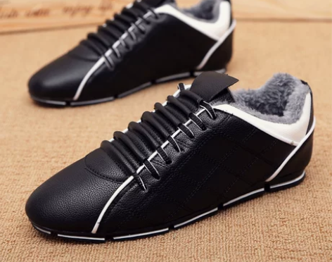 百搭休闲小皮鞋潮流冬季男鞋加绒保暖棉鞋豆豆...