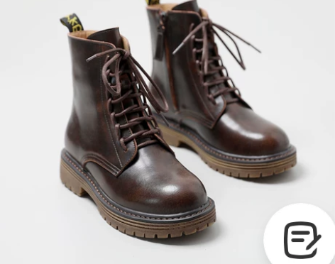 欧贝婷日系马丁靴女真皮冬网红英伦风潮酷in...