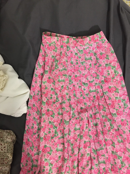 2021春夏半裙显瘦韩版百搭碎花高腰中长款...