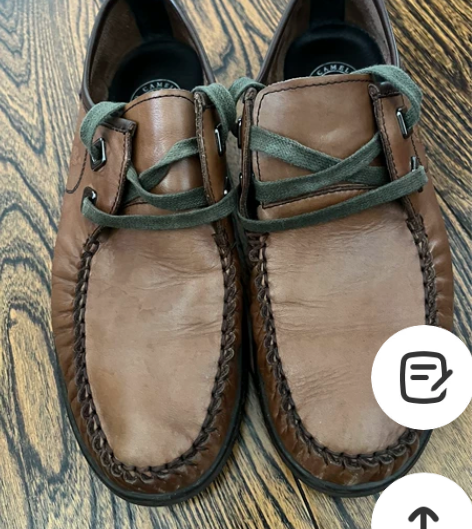 骆驼真皮男鞋 驼色 专柜购买，43码 穿一次