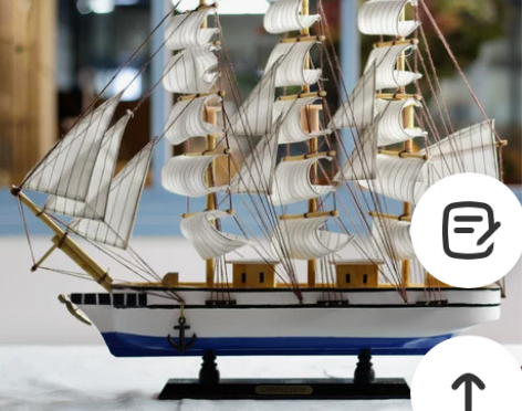 Snnei 50CM仿真帆船模型 地中海木...