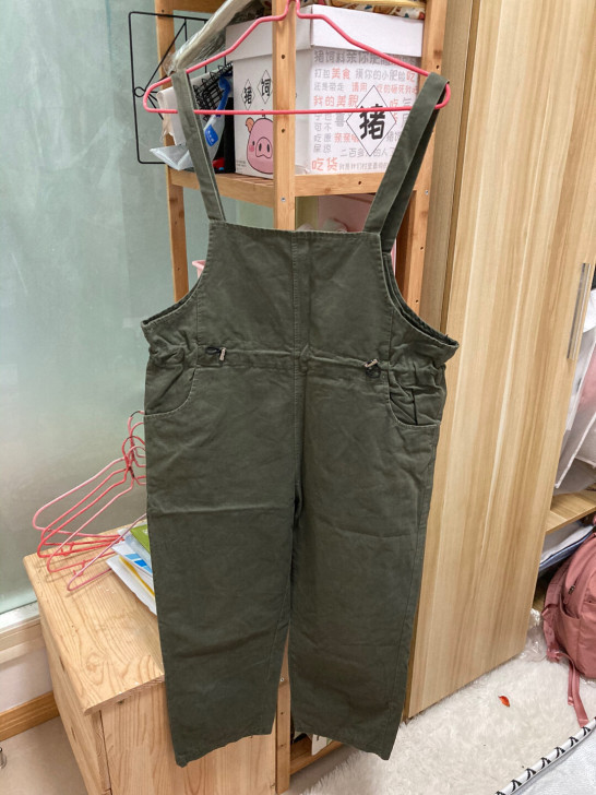 新款九分宽松工装背带裤 风格:百搭 面料:...