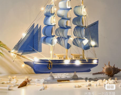 （办公室摆件）地中海一帆风顺帆船摆件工艺品...