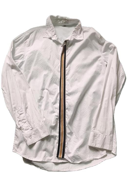 男士笛澳弹力棉府绸白色衬衣 双层门襟 百棉...