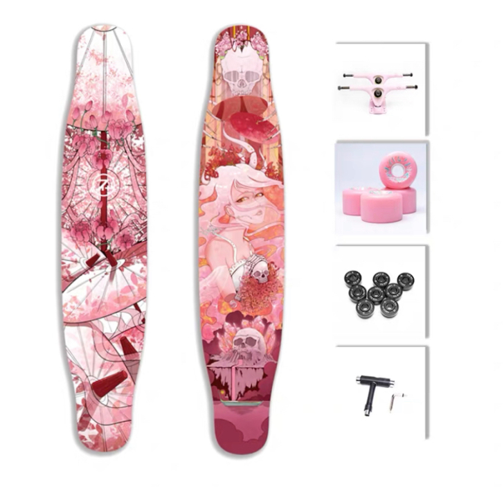 不在家骨女长板轻薄专业滑板成人男女生舞板d...