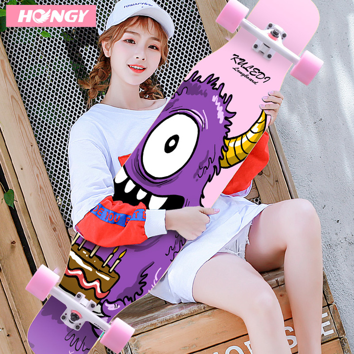 弘鹰长板滑板初学者成人青少年刷街韩国男女生...