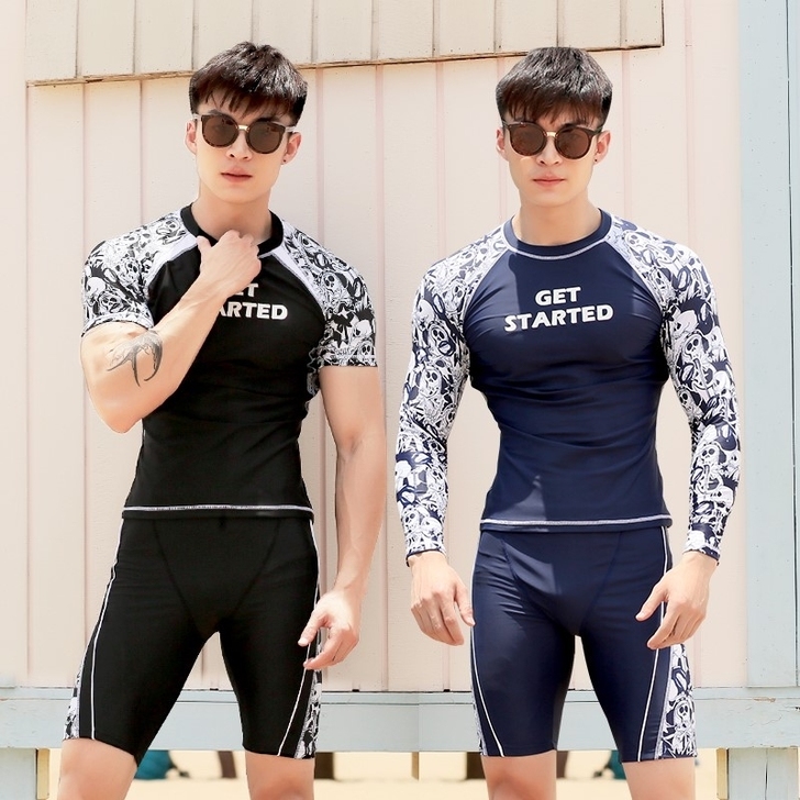 全新正品佑游游泳裤男平角套装男士五分裤防温...