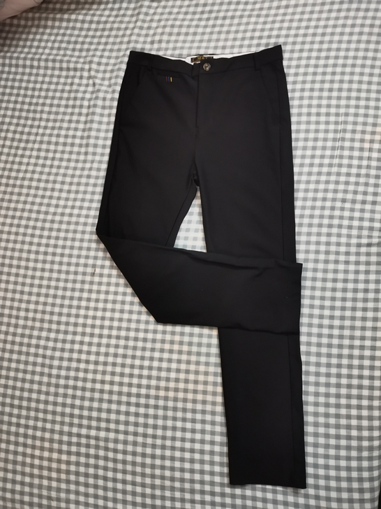 秋冬季弹力西裤男士休闲长裤子加绒厚款修身直...